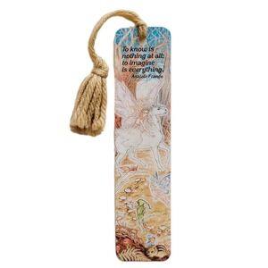 Vintage 70s Bookmark Fairy Unicorn Fairytale, Anatole France, 1976 Antioch H-323
